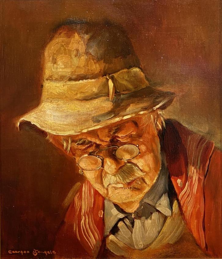 Schilderij Georges Teugels, Antiek en Kunst, Kunst | Schilderijen | Klassiek, Ophalen