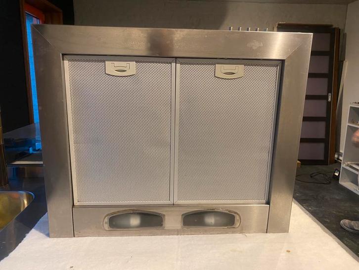 NIEUWSTAAT INOX DAMPKAP met luchtafvoer+koolstoffilters, Elektronische apparatuur, Afzuigkappen, Zo goed als nieuw, Motor, Ophalen of Verzenden