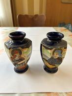 Paar hoekige Japanse Satsuma vazen, Antiek en Kunst, Antiek | Vazen, Ophalen