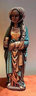 Antieke,houten sculptuur, Polychroom beschilderd, Antiek en Kunst, Antiek | Religieuze voorwerpen, Ophalen of Verzenden