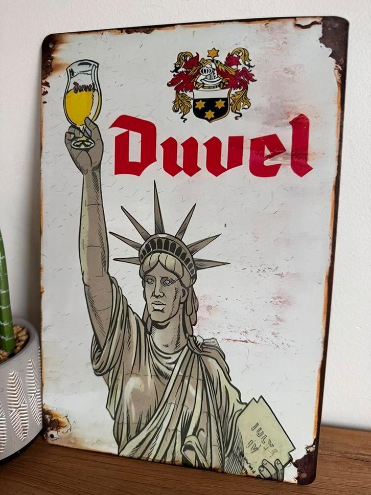 Metalen reclamebord Duvel, Verzamelen, Biermerken, Nieuw, Reclamebord, Plaat of Schild, Duvel, Ophalen of Verzenden