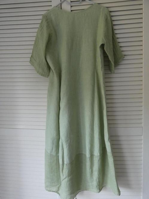 Licht olijfgroene lange jurk, Kleding | Dames, Jurken, Gedragen, Maat 42/44 (L), Groen, Ophalen of Verzenden