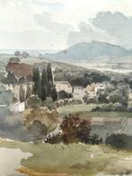 Harpignons 1909. Originele aquarel. Berglandschap., Verzenden