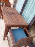 ikea table et deux chaises de jardin avec accoudoirs, Enlèvement, Utilisé, Bois, 6 places