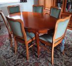 Kersenhouten tafel met verlengstuk + stoelen, Huis en Inrichting, Ophalen, Zo goed als nieuw
