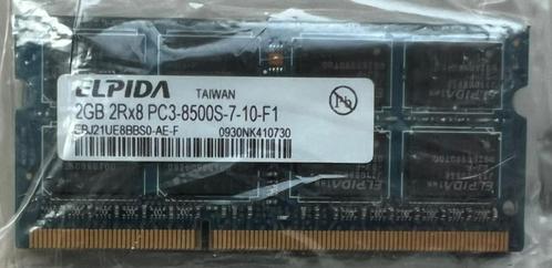 Elpida 4GB 2Rx8 PC3-8500S-7-10-F1 SODIMM RAM, Computers en Software, RAM geheugen, Gebruikt, Laptop, 4 GB, DDR3, Ophalen of Verzenden