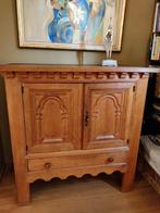 Bureau kast in eik met 2 leggers en schuif, Ophalen, Rustieke stijl, Gebruikt, 100 tot 150 cm