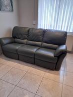 Natuzzi leren bank met voetsteun en verstelbare rugleuning, Rechte bank, Gebruikt, Leer, 75 tot 100 cm