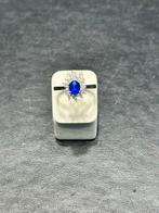 Platina ring met saffier en diamanten, Enlèvement, Comme neuf