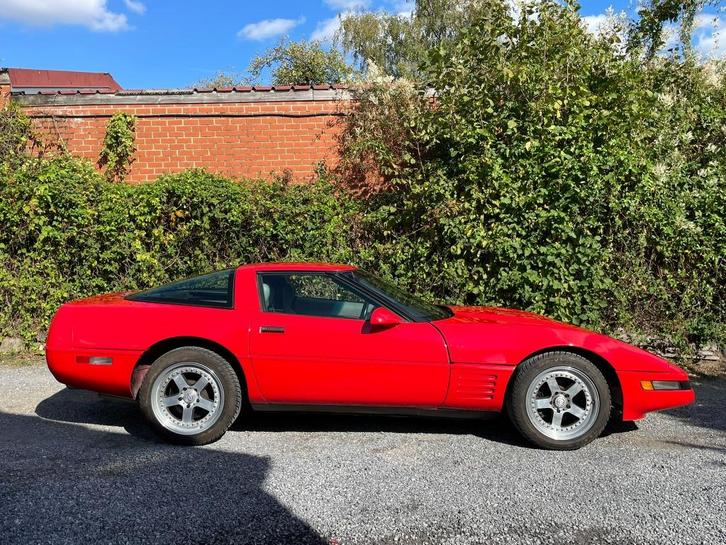 Corvette C4 1991 L98,, Auto's, Chevrolet, Particulier, Corvette, Benzine, Euro 1, Coupé, 2 deurs, Automaat, Rood, Grijs, Leder