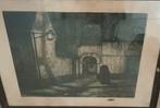Mechelen: Begijnhof bij Nacht (ets)- Albert Geudens, Antiek en Kunst, Kunst | Etsen en Gravures, Ophalen
