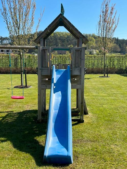 Speeltoestel Jungle Cubby, Kinderen en Baby's, Speelgoed | Buiten | Speeltoestellen, Gebruikt, Glijbaan, Klimwand, Schommel, Zandbak