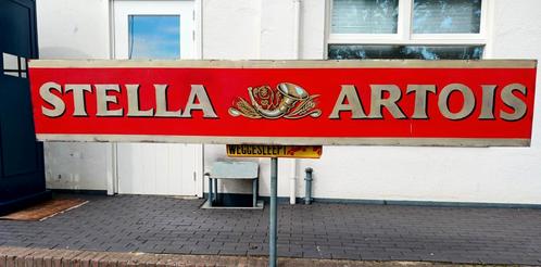 Origineel Stella Artois gevel reclamebord metaal, Verzamelen, Biermerken, Stella Artois, Ophalen