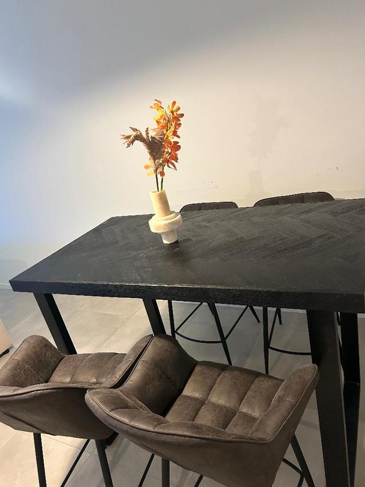 Eettafel/bartafel + Riviera Maison eetstoelen/barstoelen set, Huis en Inrichting, Tafels | Eettafels, Zo goed als nieuw, 50 tot 100 cm