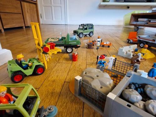 playmobil bouwwerf + 5 vrachtwagens + bobcat, Kinderen en Baby's, Speelgoed | Playmobil, Gebruikt, Ophalen of Verzenden