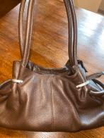 Bruine lederen handtas, Handtassen en Accessoires, Tassen | Damestassen, Zo goed als nieuw, Handtas, Bruin, Ophalen of Verzenden