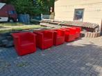 5 rode lederen design fauteuls, Huis en Inrichting, Fauteuils, Ophalen