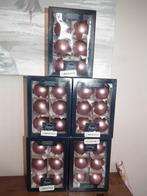 5 boîtes de boules de Noël (5x 6 boules de 6 cm) vieux rose, Comme neuf, Enlèvement ou Envoi