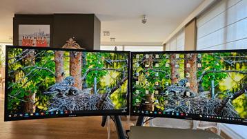 Samsung Monitoren 27inch op dubbele gasveren van Neomounts beschikbaar voor biedingen