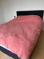 Boxspring  (+ hoofdbord) + matras 180x200 + topper, Ophalen, Zo goed als nieuw, Zwart