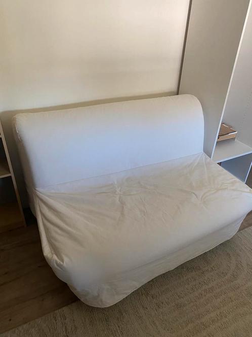 Ikea slaapbank, Huis en Inrichting, Slaapkamer | Slaapbanken, Gebruikt, 140 cm, 190 cm of minder, Tweepersoons, Wit, Ophalen