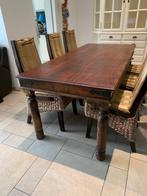 Eettafel met 6 stoelen, Huis en Inrichting, 200 cm of meer, Gebruikt, Rechthoekig, Ophalen