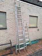 2x uitschuifbaar ladden 2 delig, Doe-het-zelf en Bouw, Ladders en Trappen, Ophalen, Zo goed als nieuw