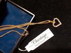 Chartage, collier plaque coeur, zirconium., Bijoux, Sacs & Beauté, Avec pendentif, Enlèvement ou Envoi, Neuf, Or