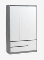 Kleerkast BILLUND 119x193 wit/beton, Ophalen, Zo goed als nieuw
