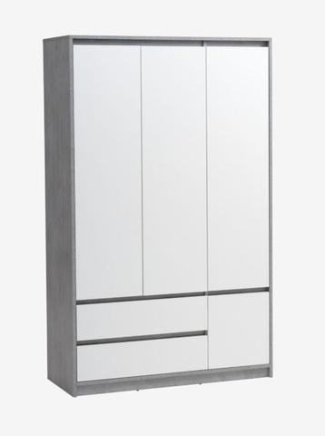 Kleerkast BILLUND 119x193 wit/beton beschikbaar voor biedingen