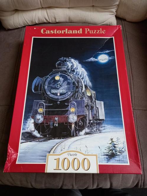 Puzzle 1000 pièces Castorland - Train à vapeur, Hobby & Loisirs créatifs, Sport cérébral & Puzzles, Utilisé, Puzzle, 500 à 1500 pièces