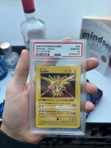 Pokemon Zapdos Base Set Shadowless 1e e Holo Rare #16 PSA 10 beschikbaar voor biedingen