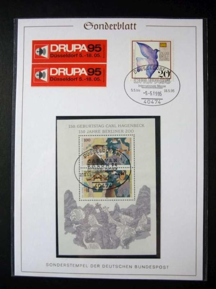 Sonderblatt DRUPA95 Düsseldorf - 1995, Postzegels en Munten, Postzegels | Europa | Duitsland, Gestempeld, 1990 tot heden, Ophalen of Verzenden