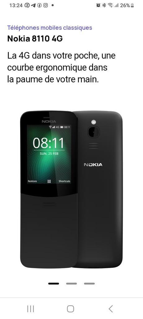 Tout nouveau Gsm Nokia 8110 4g, Télécoms, Téléphonie mobile | Nokia, Neuf, Enlèvement ou Envoi