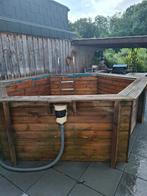 Zeshoekig houten zwembad 0493 819181, Tuin en Terras, Ophalen, Zo goed als nieuw, Filter