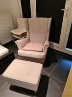 Stoffen zetel - fauteuil met voetenbank - chaise longue IKEA, Ophalen, Gebruikt, Eenpersoons, 100 tot 125 cm