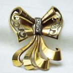 STRIK broche goud vintage., Handtassen en Accessoires, Antieke sieraden, Goud, Ophalen of Verzenden, Broche