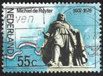 1 Postzegel Nederland 1976 Michiel de Ruyter, Postzegels en Munten, Ophalen of Verzenden, Na 1940, Gestempeld