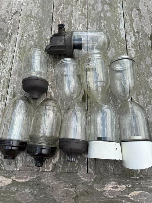 Vintage stallampen, Tuin en Terras, Buitenverlichting, Gebruikt, Overige typen, Glas, Ophalen