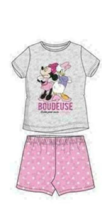 Minnie Mouse Shortama - Grijs/Roze - Maat 104-110-116-128, Enfants & Bébés, Vêtements enfant | Taille 116, Neuf, Fille, Vêtements de nuit ou Sous-vêtements