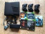 Xbox 360 + 3 controllers + 5 games, Games en Spelcomputers, Spelcomputers | Xbox 360, Ophalen of Verzenden, Gebruikt, Met 3 controllers of meer