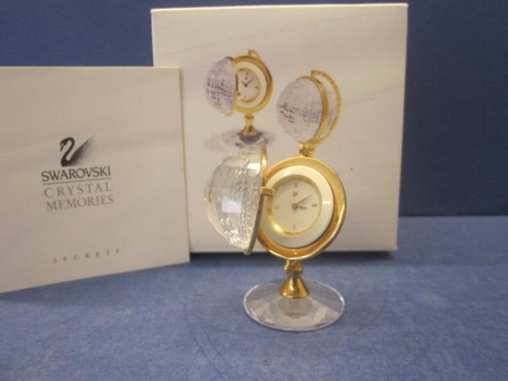 Swarovski Wereldbol Globe klok, Verzamelen, Swarovski, Nieuw, Figuurtje, Ophalen of Verzenden