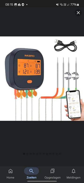 Draadloze BBQ thermometer met 4 probes disponible aux enchères