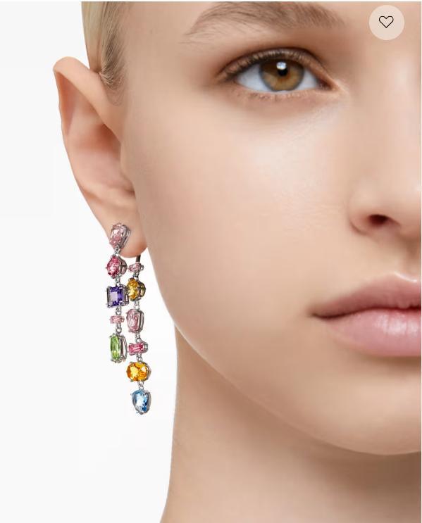 Swarovski Gema armband en oorbellen, Handtassen en Accessoires, Oorbellen, Zo goed als nieuw, Hangers, Overige kleuren, Met kristal