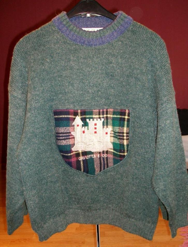 Te koop: Mooie groen/grijze trui van "La Gaviotta", L., Kleding | Dames, Truien en Vesten, Zo goed als nieuw, Maat 42/44 (L), Groen