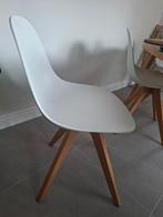 Eetkamer stoelen wit met houten poten (6), Wit, Zo goed als nieuw, Vijf, Zes of meer stoelen, Ophalen