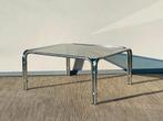 Table basse chrome # Vintage 70s # Salontafel, 55 à 75 cm, Enlèvement ou Envoi, Métal ou Aluminium, Rectangulaire