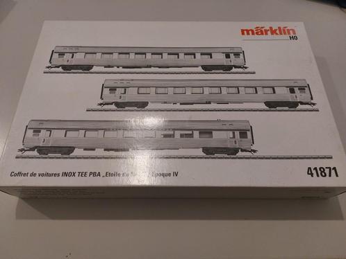 Marklin HO Type TEE_PBA_rijtuigenset inox sncf 41871, Hobby en Vrije tijd, Modeltreinen | H0, Nieuw, Treinset, Märklin, Ophalen of Verzenden