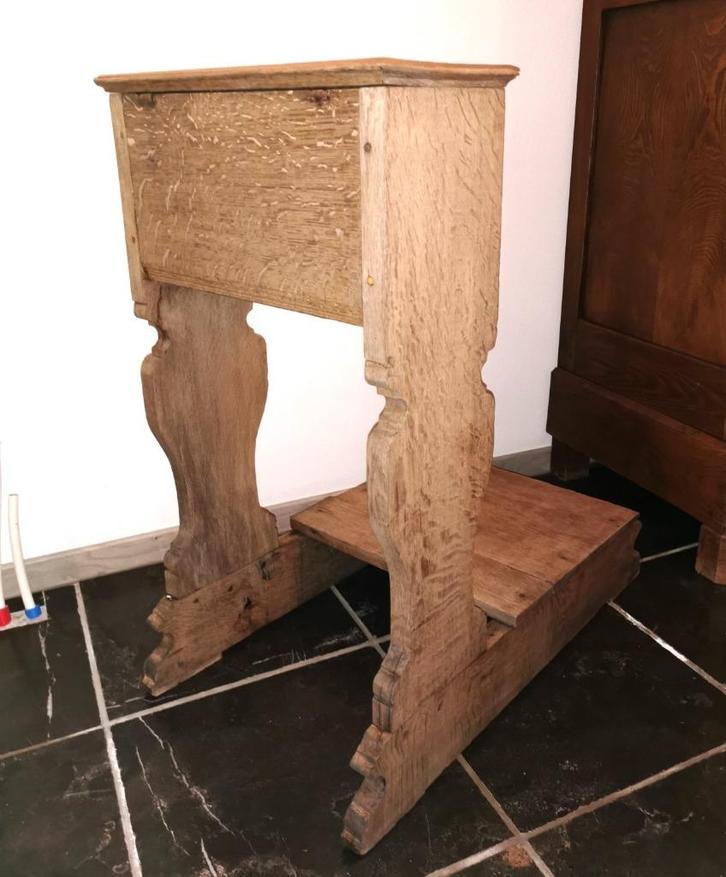 antieke 19de eeuwse geloogde eiken biechtbank met opbergvak, Antiek en Kunst, Curiosa en Brocante, Ophalen