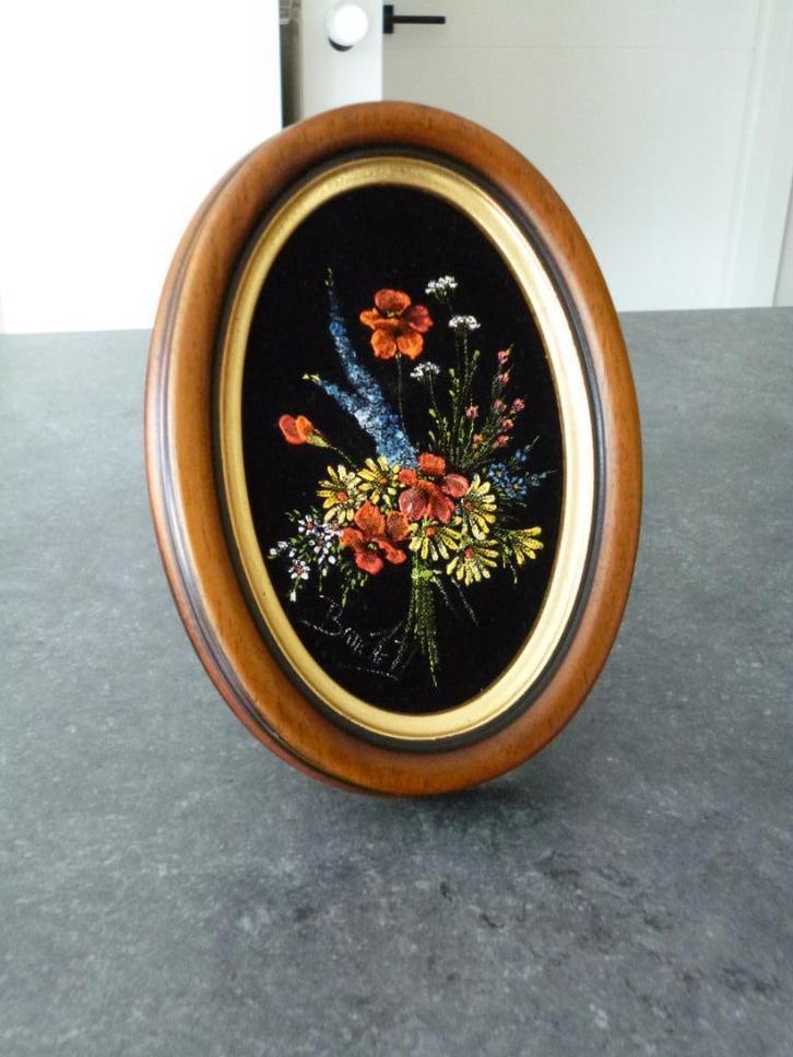 schilderijtje op fluweel, Antiek en Kunst, Curiosa en Brocante, Ophalen